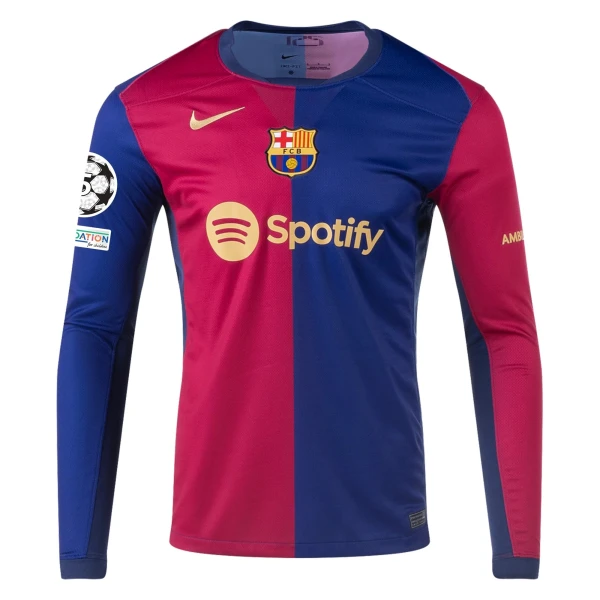 Robert Lewandowski Barcelona 24/25 Long Sleeve UCL Home Jersey by Nike