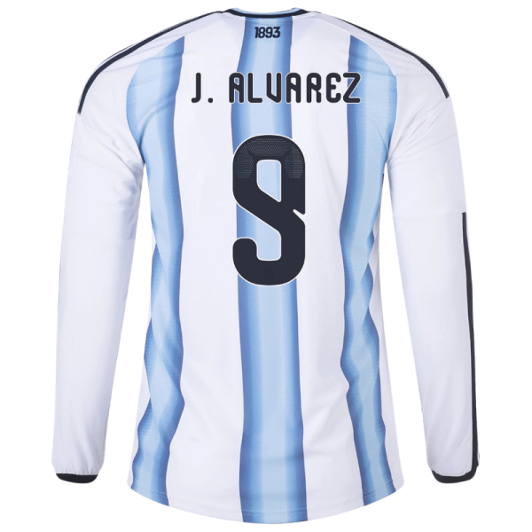 Julián Álvarez Argentina 26/27 Long Sleeve Authentic Home Jersey