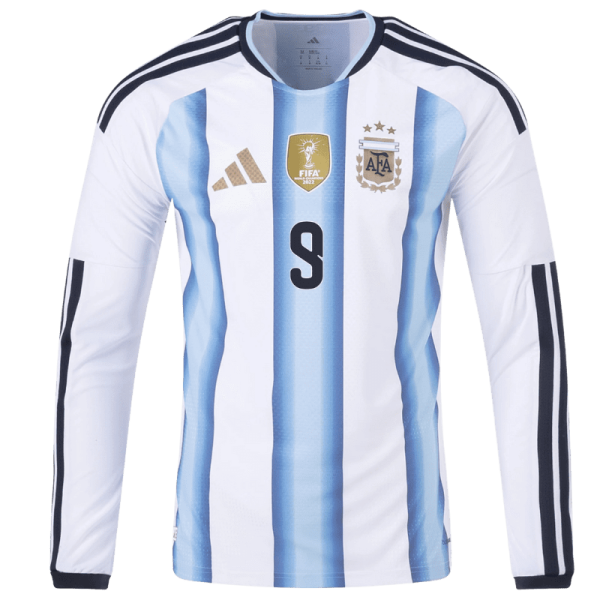Julián Álvarez Argentina 26/27 Long Sleeve Authentic Home Jersey