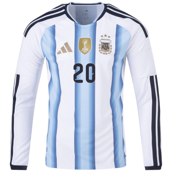 Alexis Mac Allister Argentina 26/27 Long Sleeve Authentic Home Jersey